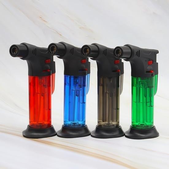 Kitchen Torch Windproof Refillable Plastic Security Lock Butane Torch for Camping