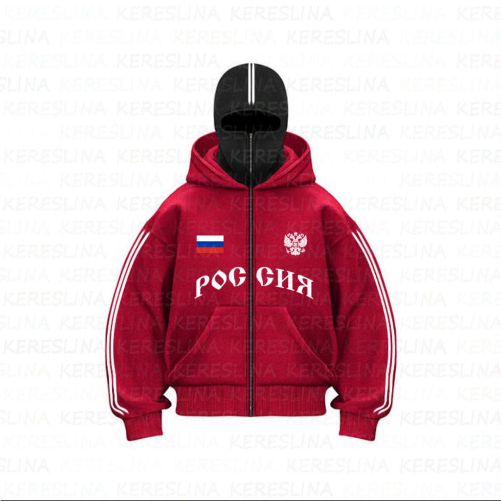 2025 Trendy Double Zipper Y2K Double Hoodie Unisex Jacket with POG GHB Print - European & American Style