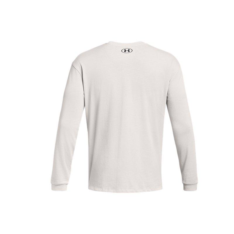 Under Armour Johnson Series Solid Cuffed Training Locker Fit Rundhals Langarm Überschnittene Schultern T-Shirt Herren Tops Weiß 1380125-114