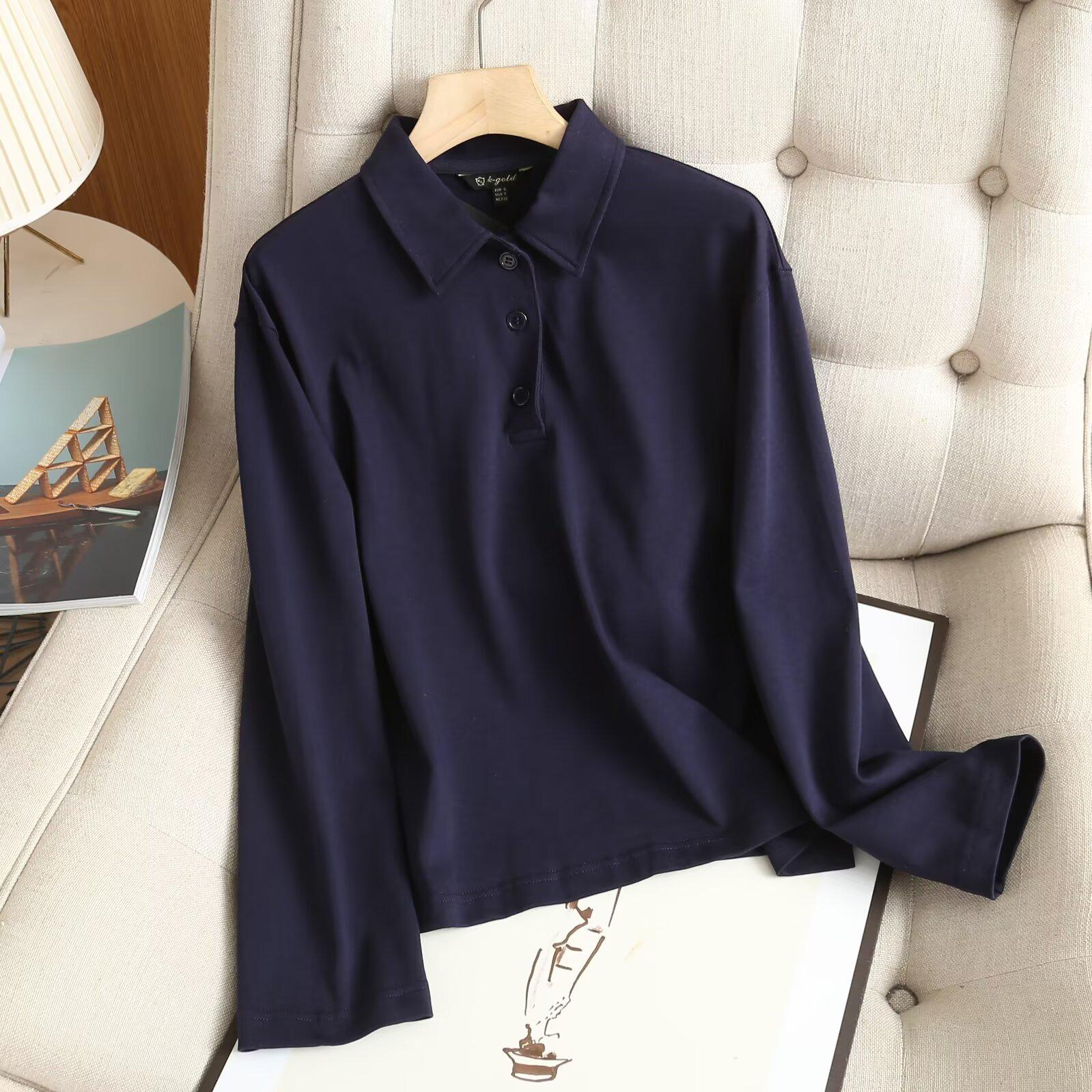 

2025 Spring Women s Polo Collar Commuter Shirt - Versatile & Casual Design Medium