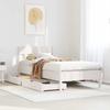 VidaXL Bed Frame with Headboard White 90x200cm Solid Pine Wood, Bedroom Furniture, Slatted Base, Wooden Bed, 3301876