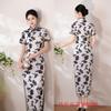 New Chinese black original beautiful cheongsam new middle-aged and elderly temperament advanced sense waist and thin daily wear