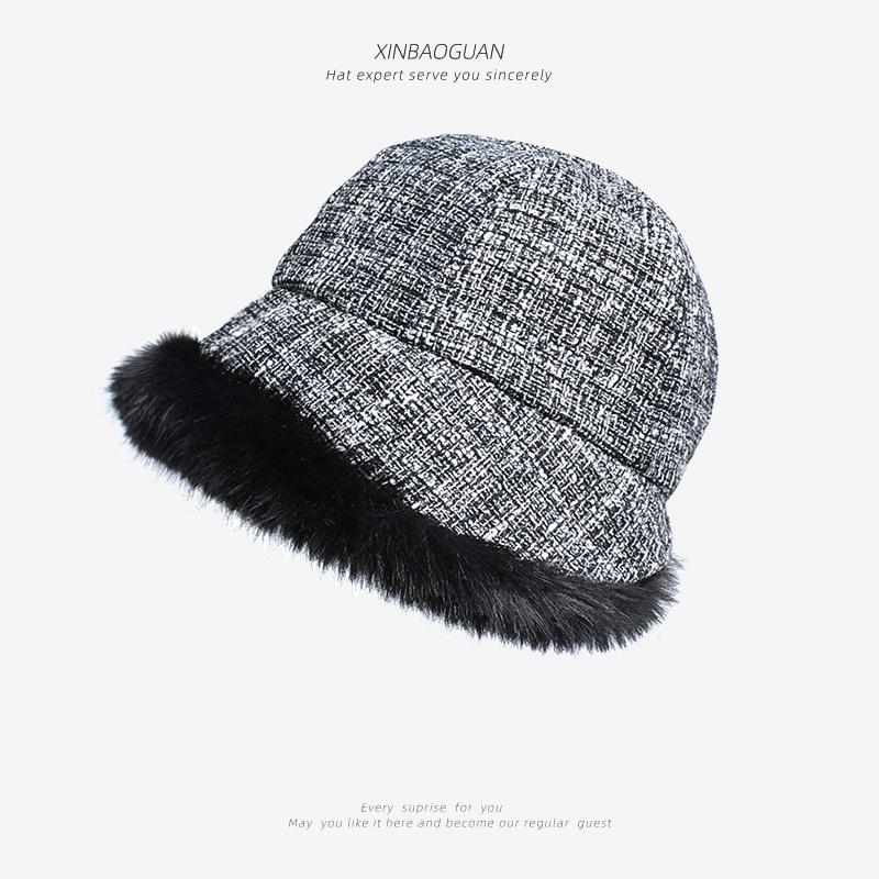 2023 Fluffy Bucket Hat Women Winter Warm Thicken Cold Protection Fisherman Cap High Quality Plush Thieken Fashion Ladies Panama Hat