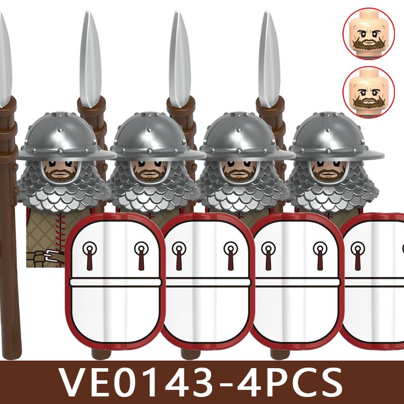 Castello Medievale Cavalieri Soldato Figure Blocchi da Costruzione Fanteria Legione Impero Guerriero Arco Spada Casco Milizia Mattoncini Giocattolo Regali