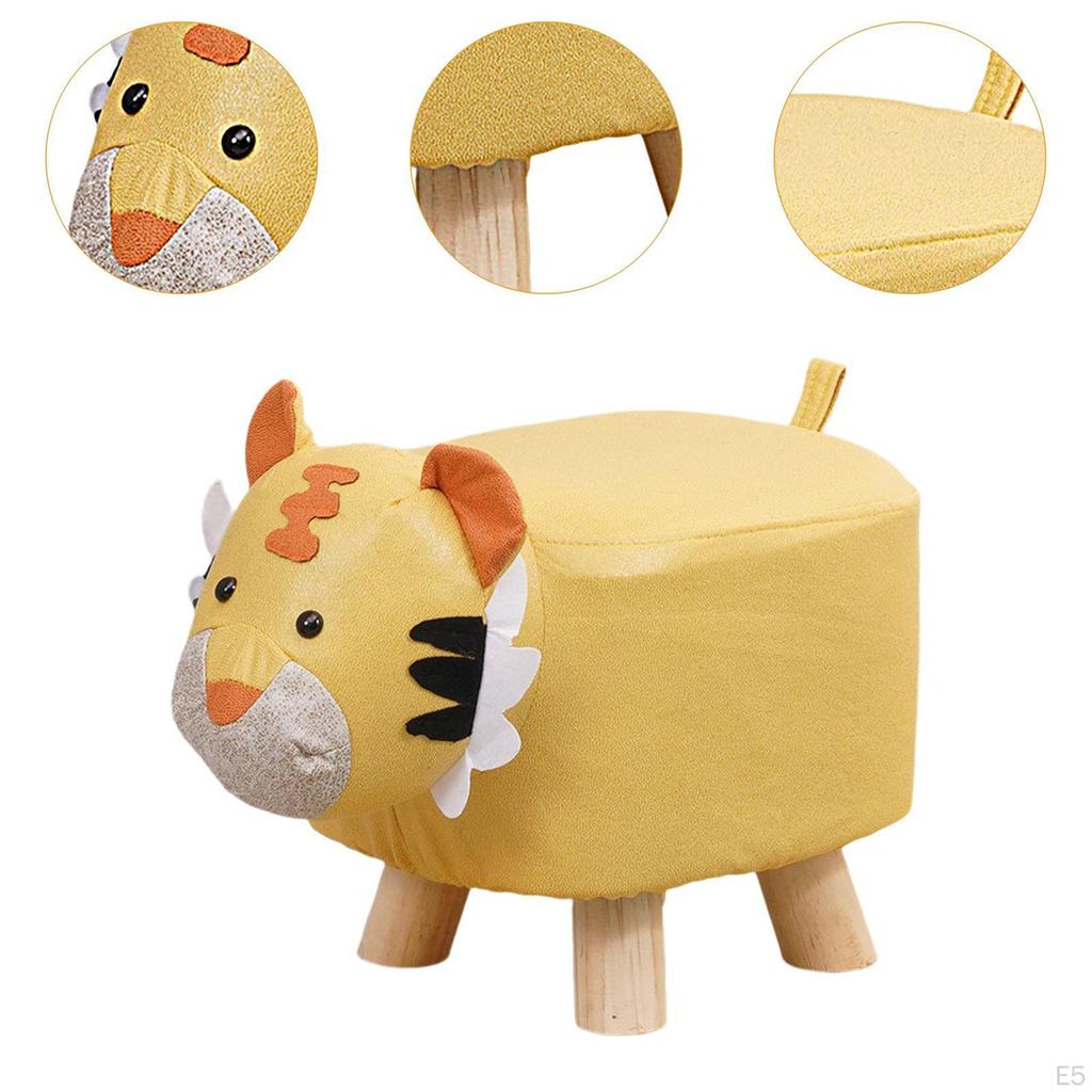 Adorable Kids Animal Print Footstool for Bedroom Decor