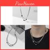 Hip Hop Style Double Layer Titanium Steel Necklace With Geometric Star Pendant For Unisex Fashion Accessory