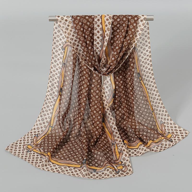 Spring and autumn new chiffon silk scarf, quality printing popular peacock silk scarf scarf source