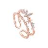 Adjustable Open Women Fashion Cubic Zircon Flower Finger Jewelry Gift for Girls