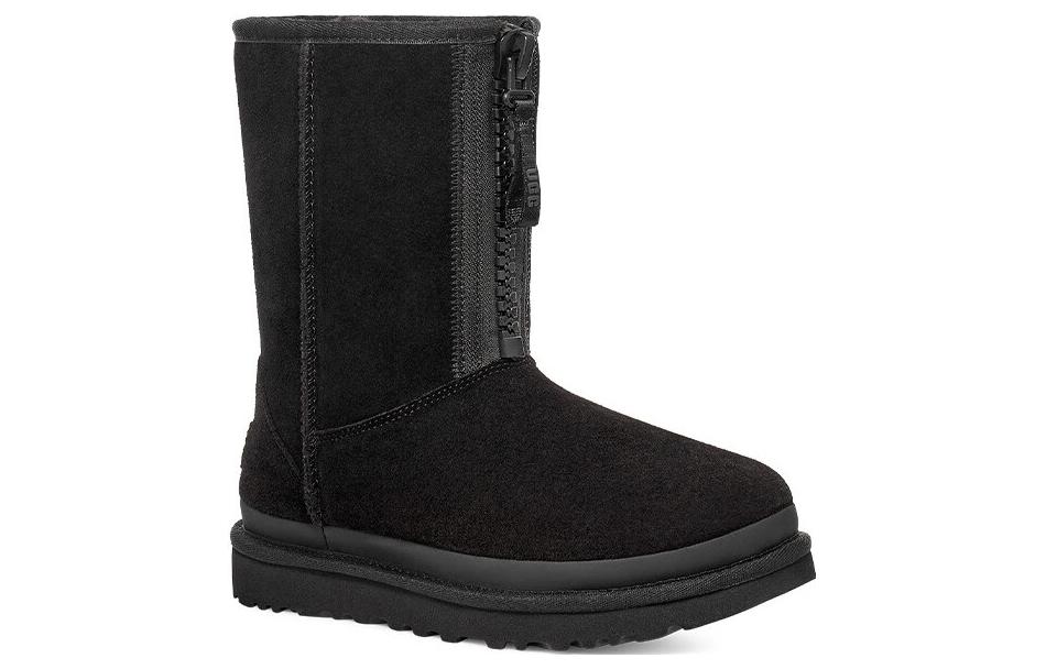 UGG Classic Short Zipper Tape Logo Boot 'Black' Women's 1144035-BLK
