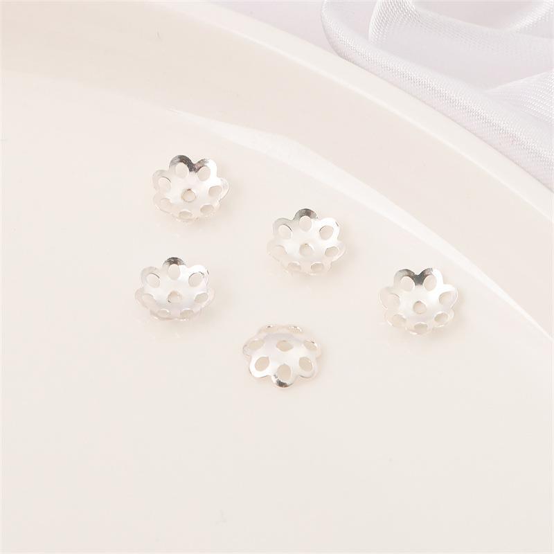 14K Gold Filled Flower Cap Bracelet DIY Jewelry Accessories with White Gold Beaded Spacers