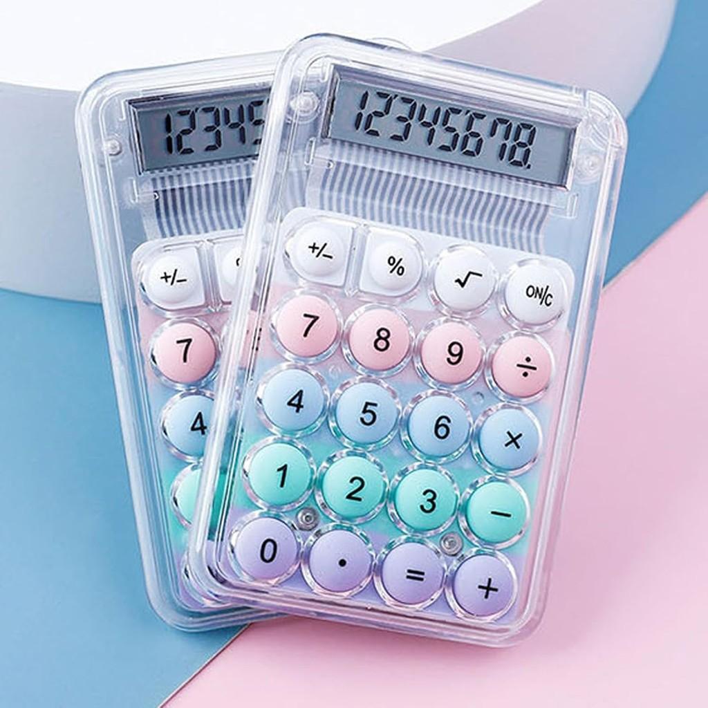 Macaron Mini Calculator Color Small Portable Transparent Student Supplies Office