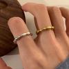 PONYKISS  Sterling Silver Rice Beads Round Rings for Women Trendy Opening Fine  Minimalist Personality Accessories