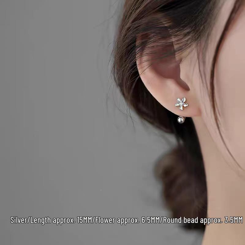 925 Sterling Silver Needle Flower Stud Earrings: 2025 New Luxury Niche Design for Women