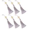 Set of 6Pcs 10cm Lucky Tassels Keychain Holder Wealth Symbol Polyester Fringe for Bag Decoration Jewelry Making