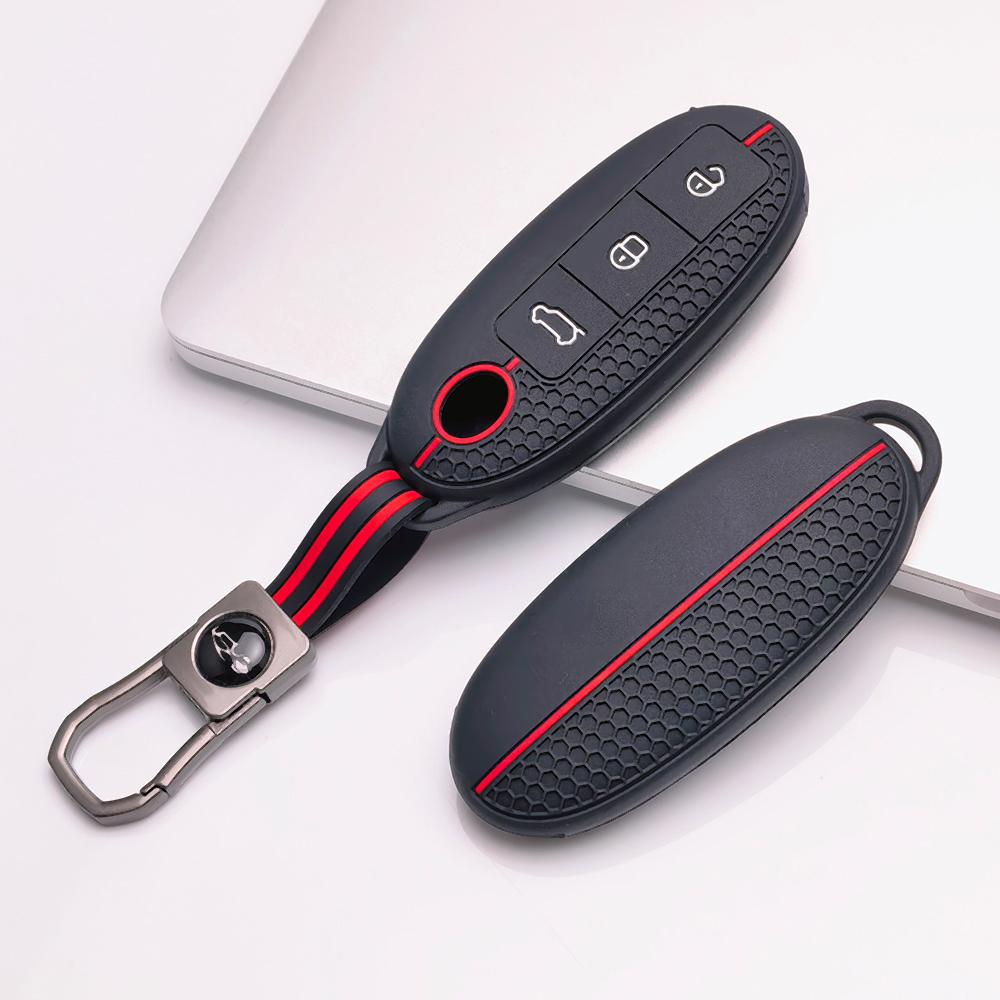 Silicone Car Key Cover with KeyChain for Dongfeng Fengguang S560 500 370 Aeolus A60 E70 Yixuan Forthing S500 F600 Rich Navara Yulon