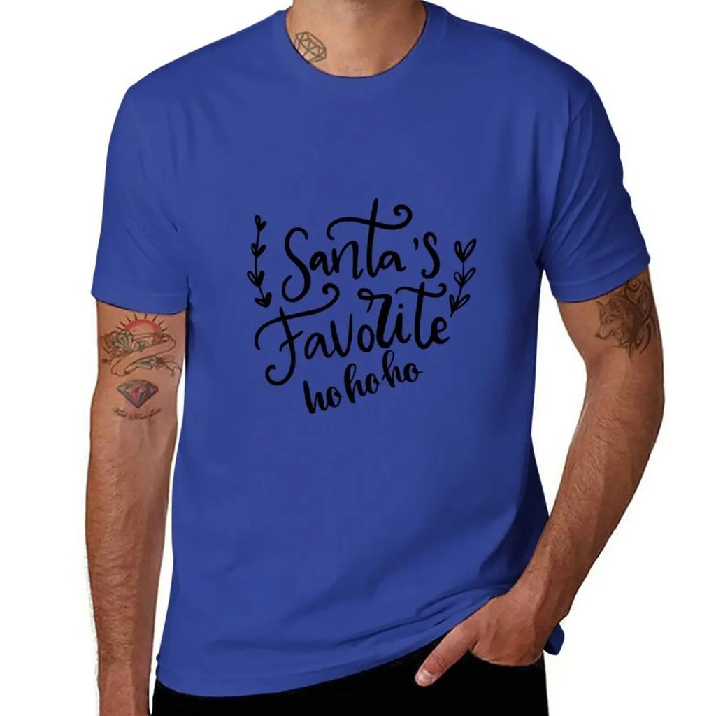 Copy of Santas Favorite Ho Funny; T-Shirt Oversizeds Customs Big and Tall T Shirts for Men