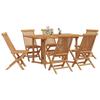 Garden Dining Set 7 pcs Brown Solid Wood Teak
