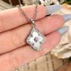 Italian Vintage Bratti Gray Mother Of Pearl Jewelry Set Clover Full White Shell Necklace Ring Earrings Women