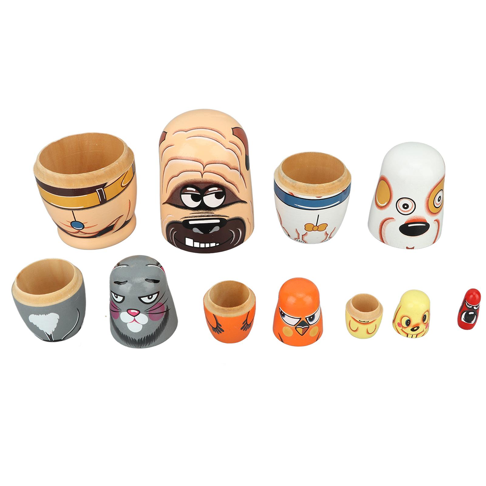 

6 шт. Собачьи матрешки деревянные ручная работа декоративные русские матрешки игрушки для детей Рождество