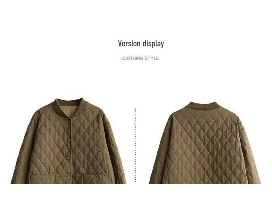 Women's Quilted Light Cotton Jacket - Autumn/Winter 2025, Short Solid Color Outerwear