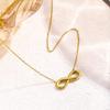 Fashionable Light Luxury Fade-Resistant Women's Titanium Steel Clavicle Chain Necklace In Gold