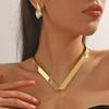 3 Piece Simple Punk Jewelry Set, Zinc Alloy Choker and Earrings, Everyday and Party Wear, Metallic Fashion Accessories, Ladies