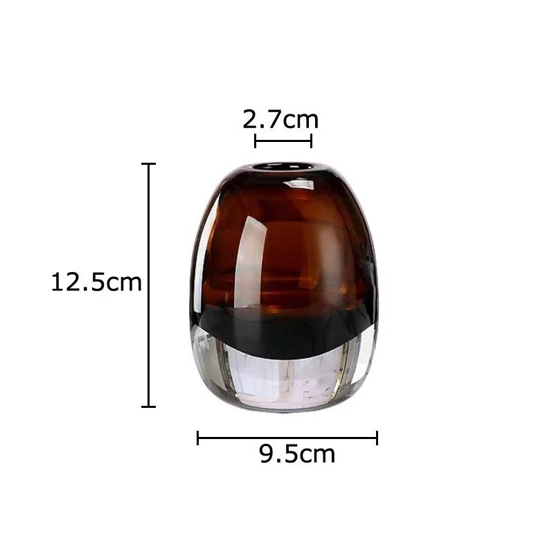 Transparent Caramel Colored Delicate Glass Vase Flower Pots Desk Decoration Flower Arrangement Floral Vases Room Aesthetic Decor