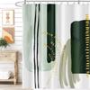 Striped Fabric Bathroom Shower Curtain-Modern Simple Polyester Waterproof Blue Grey Abstract Line Pattern With Hook
