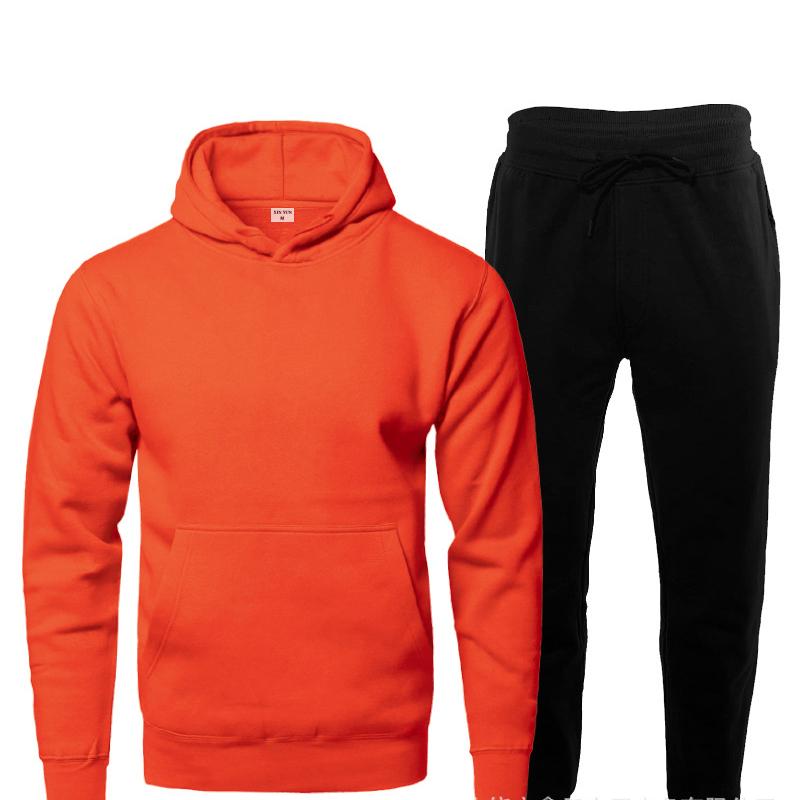 Spor Takım Elbise Erkekler Sıcak Kapşonlu Eşofman Parça erkek Eşofman Takımı Büyük Boy Eşofman
