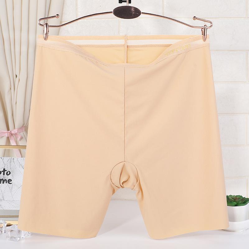 

Большие размеры женские летние бесшовные защитные брюки из ледяного шелка для предотвращения воздействия высокой талии ультратонкие трусы-боксеры 4XL телесный