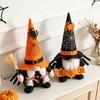 Reusable Festival Tabletop Decor Halloween Gnome Decoration, Spooky Orange Black Spider Web Boo Swedish Tomte Gift for Kids Adults Elf Figurine, Plush