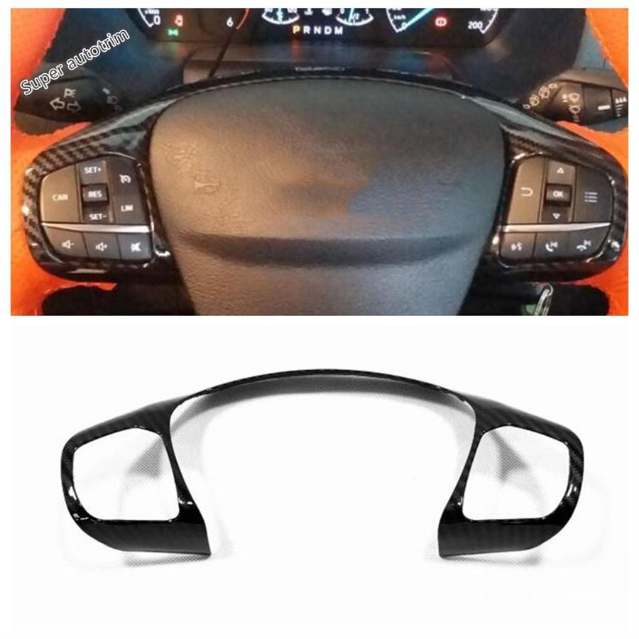 Steering Wheel Button Frame Cover Trim Fit For Ford Focus MK4 - 2025 / Fiesta MK8 2017 - 2025 Carbon Fiber Look Interior
