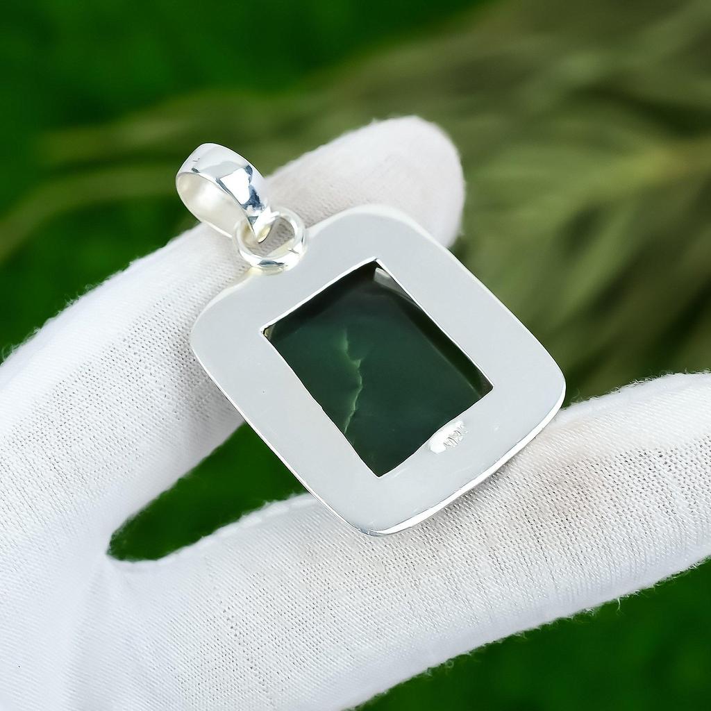 Memorial Day Sale Nepharite Stone Wedding Elegant Pendant 925 Sterling Silver