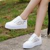 Women Shoes Fashion Cutouts Lace Canvas Hollow Breathable Platform Flat Shoes Woman Sneakers Summer Casual White Shoes