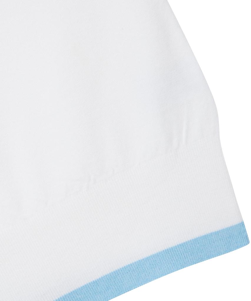 Antomas Circle Spaceship Logo Knit Polo Women - White
