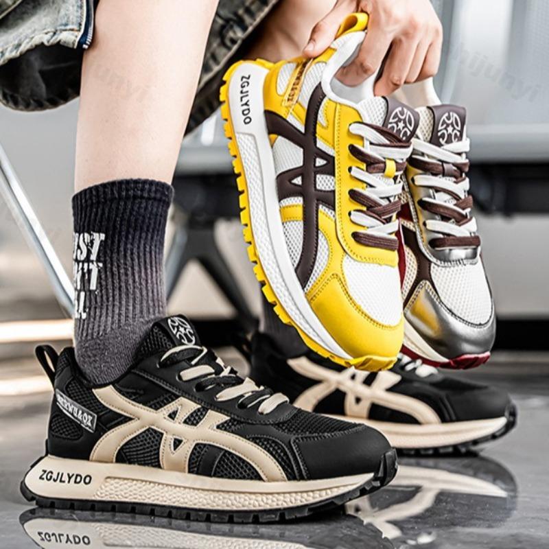 Fashion Men's Shoes 2025 Summer Mesh Breathable Casual Sneakers Versatile Thick Soled Comfortable Fashion Trend Non slip Chunky sneakers