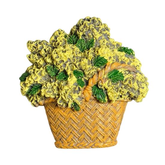 Flower Basket Refrigerator Magnet Resin 3D Bouquet Shape Magnet Home Kitchen Office Whiteboard Locker Fridge Accessories D