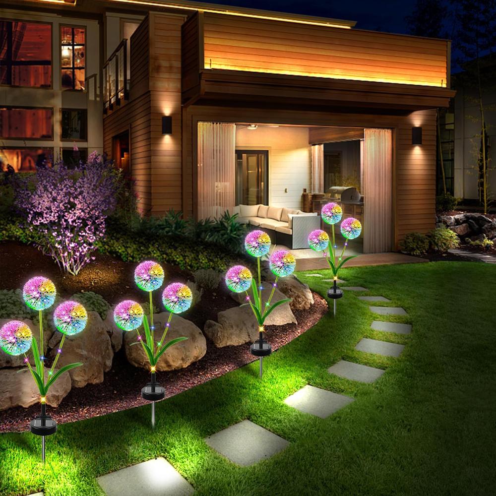Solar Dandelion Flower Garden Lights Outdoor Waterproof Decoration Solar Fower Light for Garden Lawn Yard Art Wedding Decoration