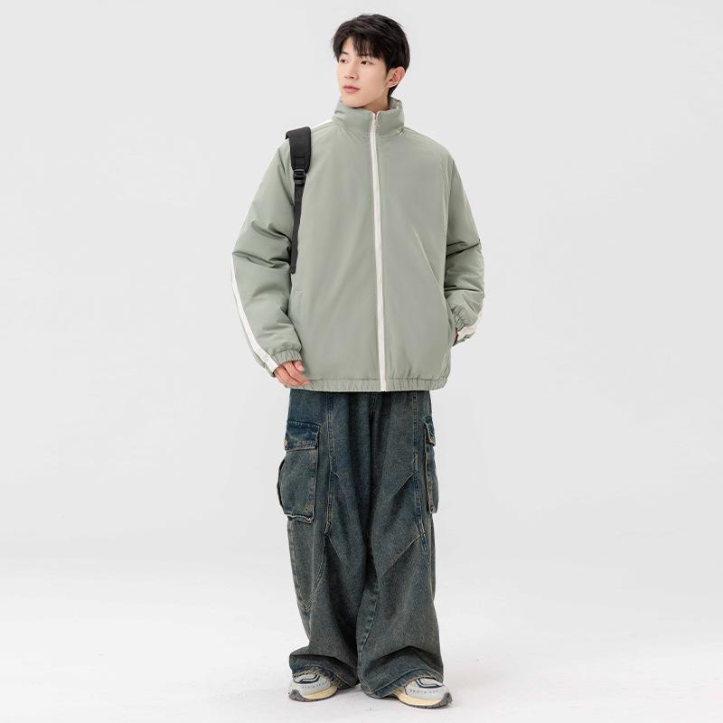 Double-sided Cotton-padded Jacket Boys Autumn and Winter Trend Couple Students Casual Versatile Bread Cotton Clothes