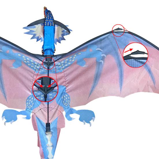 Outdoor Colorful 3D Dragon Flying Kite with 100m Tail Line Children Kids Toys