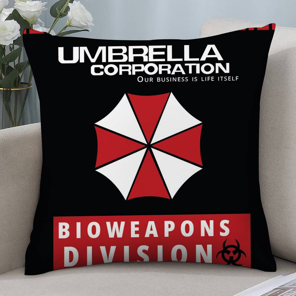 Horro R-Resident E-Evil Pillow Case Short Plush Double-sided Print Square Throw Pillow Covers Sofa Home Cushion Decor