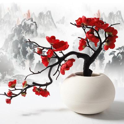 Künstlicher Pflaumenblüten-Blumenstrauß für chinesische Ikebana, Bonsai und als Dekoration für das Frühlingsfest.