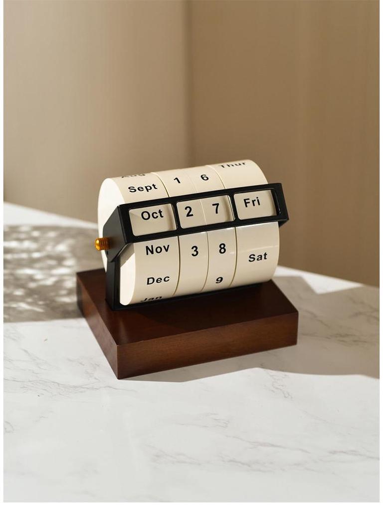 Vintage otočný věčný kalendář Stolní ozdoba