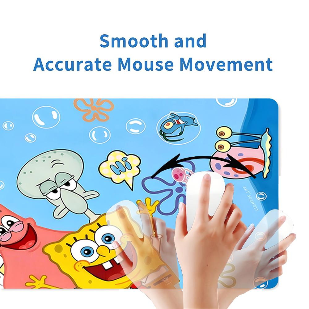 Spongebob Friends Adventure Large Gaming Mouse Pad Nonslip Rubber Base Waterproof Desk Mat For Office Pc Laptop