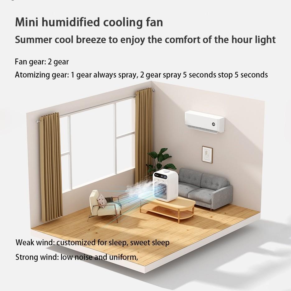 Mini Water-cooled Fan USB Charging Version Portable Fan Air Cooler Household Desktop Humidifying Air Conditioning Fan