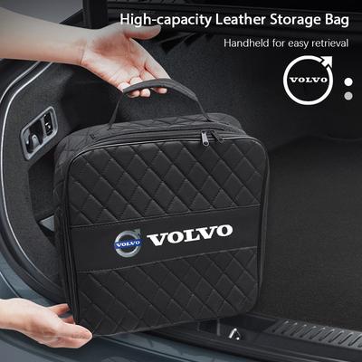 Bolsa de Almacenamiento de Cuero para Coche de Alta Capacidad Bolso de Mano para Maletero de Automóvil Para Xc60 Xc90 V40 V60 S60 V50 V90 S80 C40 XC40 V70 XC70 C30 EX90