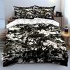 Abstract Black White Fabric Set Bedding Set with 1 Duvet Cover 2 Pillowcases Single Double King Queen, Gift