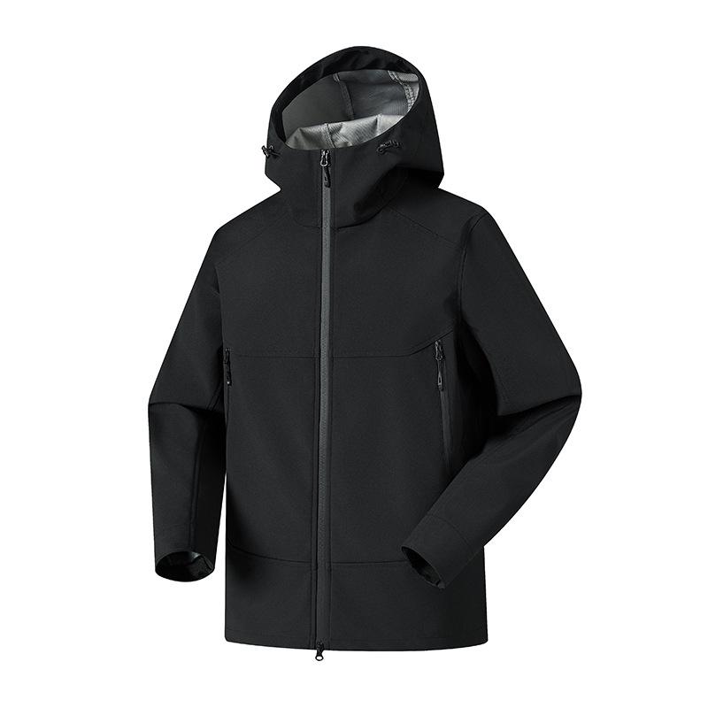New 3D Cut Windproof Waterproof Hooded Softshell Jacket for Couples - Spring/Autumn Mountaineering