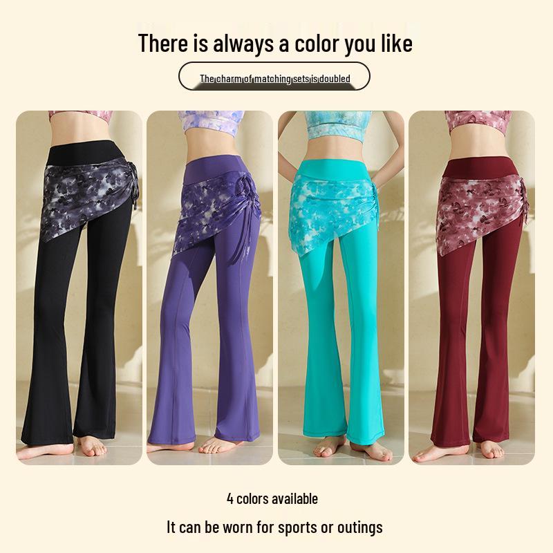 2025 High-Waist Yoga Pants: Hip-Lifting, Wide-Leg, Micro-Flare, Women's Two-Piece Style