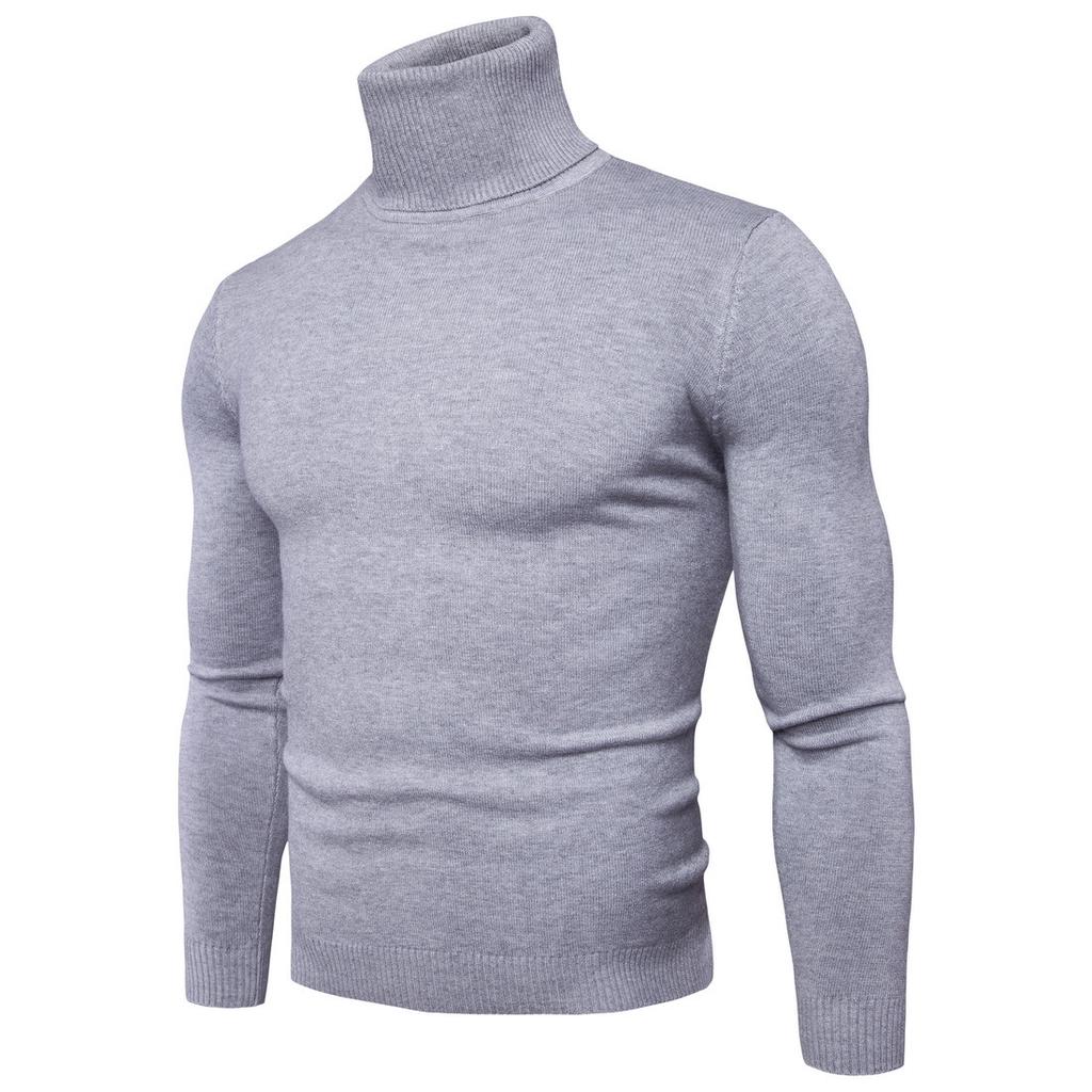 Sheath Slim Fit Men Sweater Knitted Pullovers Turtleneck Jumpers Solid Long Sleeve Slim Fit Basics Casual Standard Wool